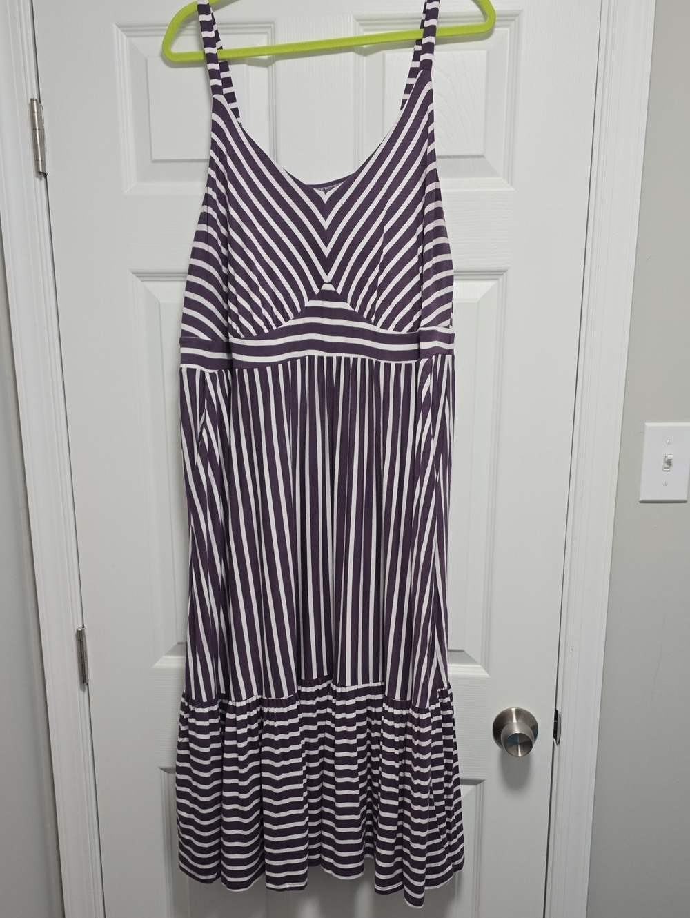 torrid Purple & White Striped Sleeveless Maxi Dress